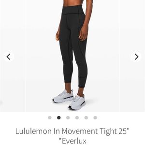 EUC Lululemon In Movement Tight/Legging 25” sz. 8